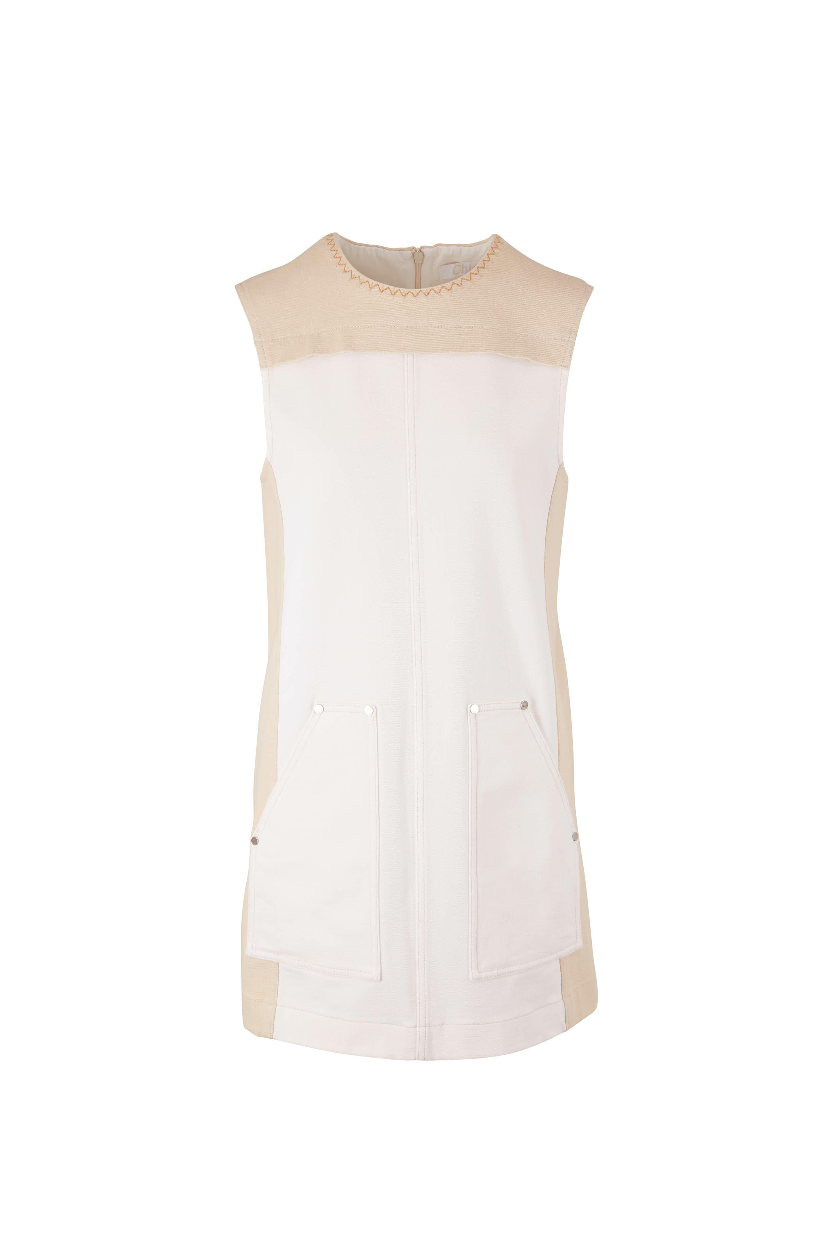 Chloé - Iconic Milk Sleeveless Denim Shift Dress