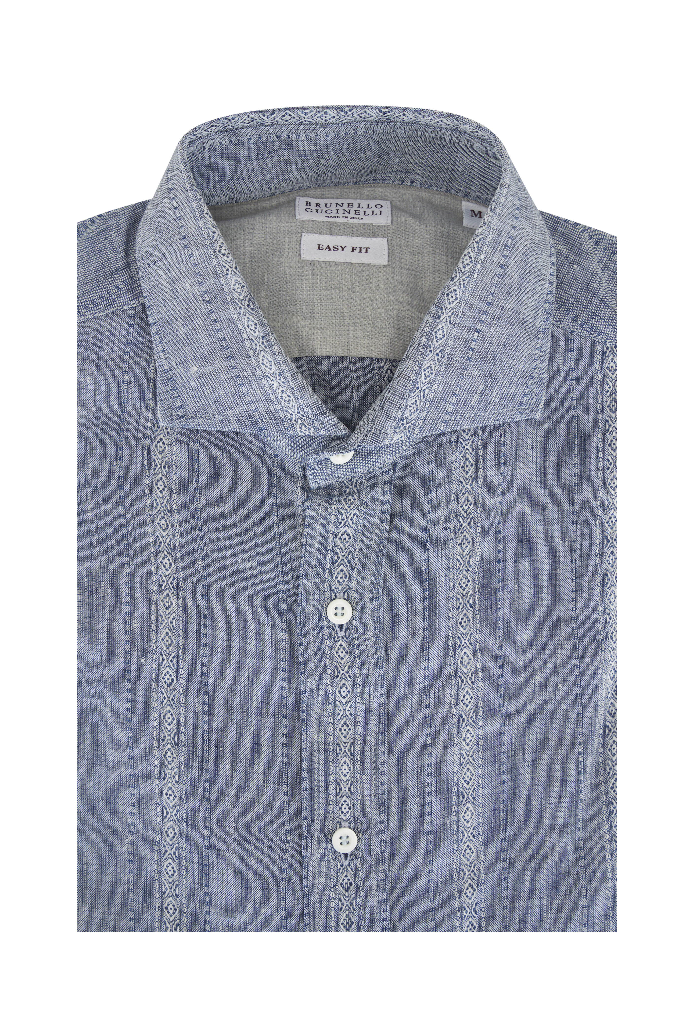 Brunello Cucinelli - Denim Blue Jacquard Sport Shirt