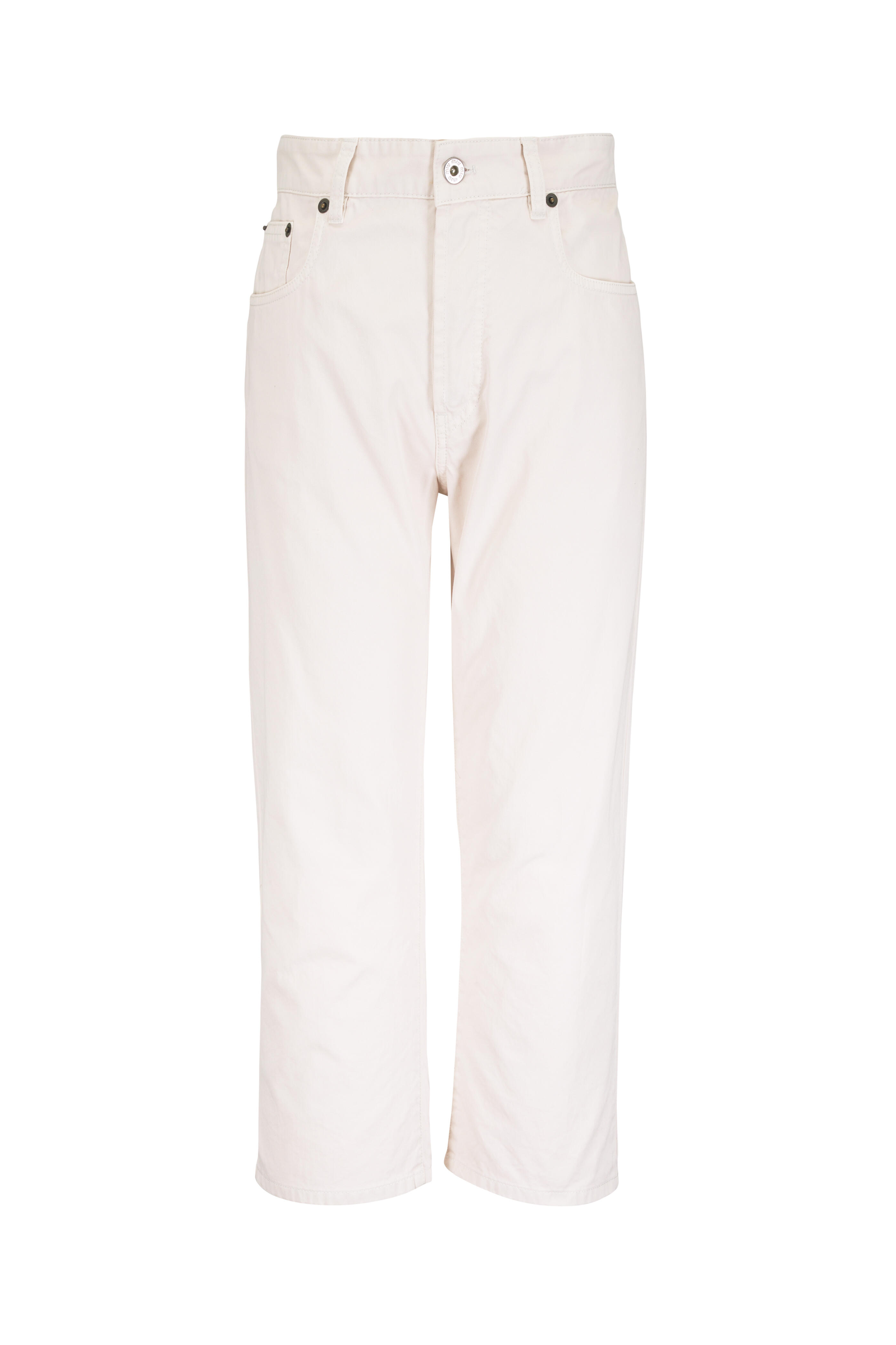 Miu Miu - Cropped White Jean