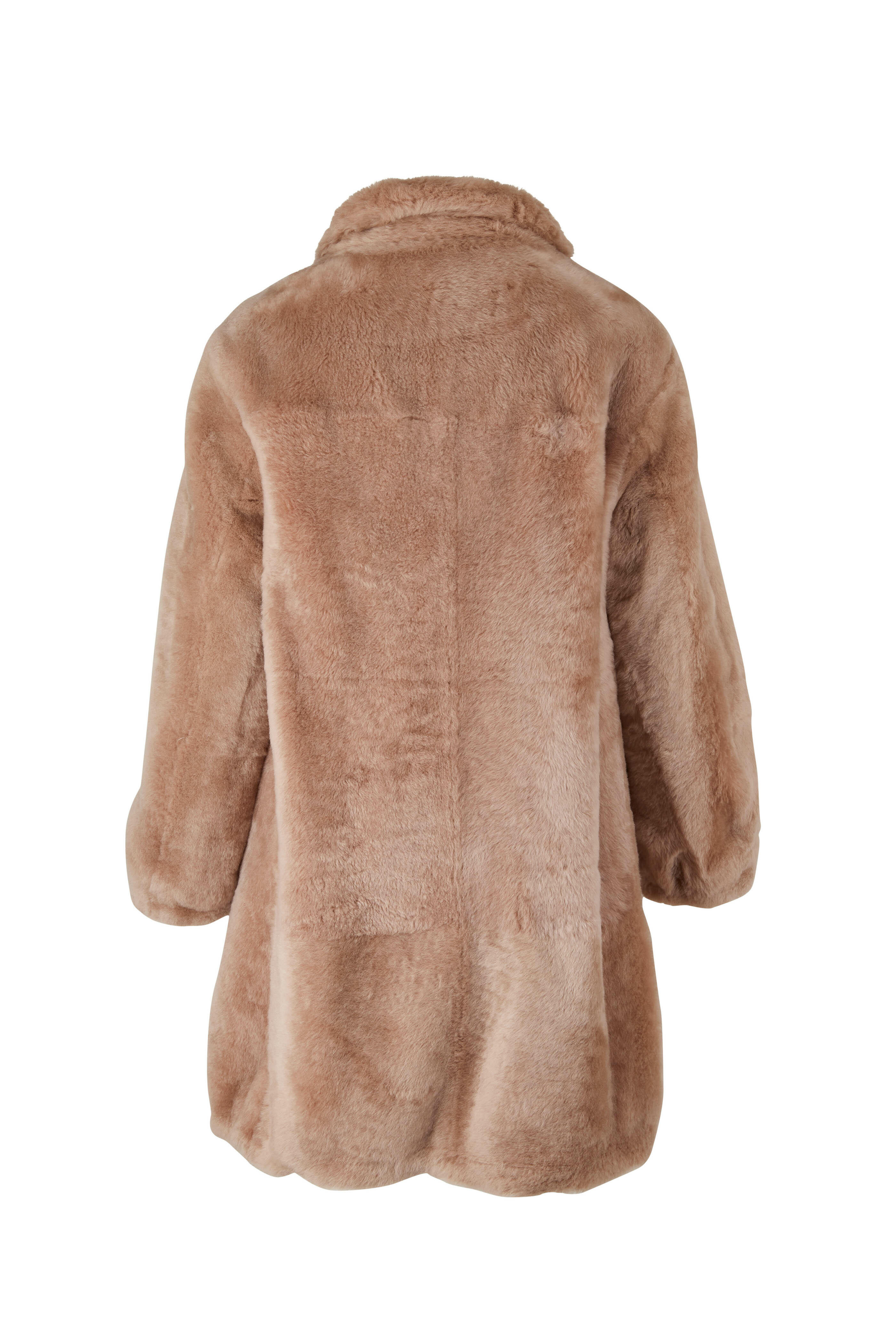 Brunello Cucinelli - Camel Shearling Mid-Length Coat