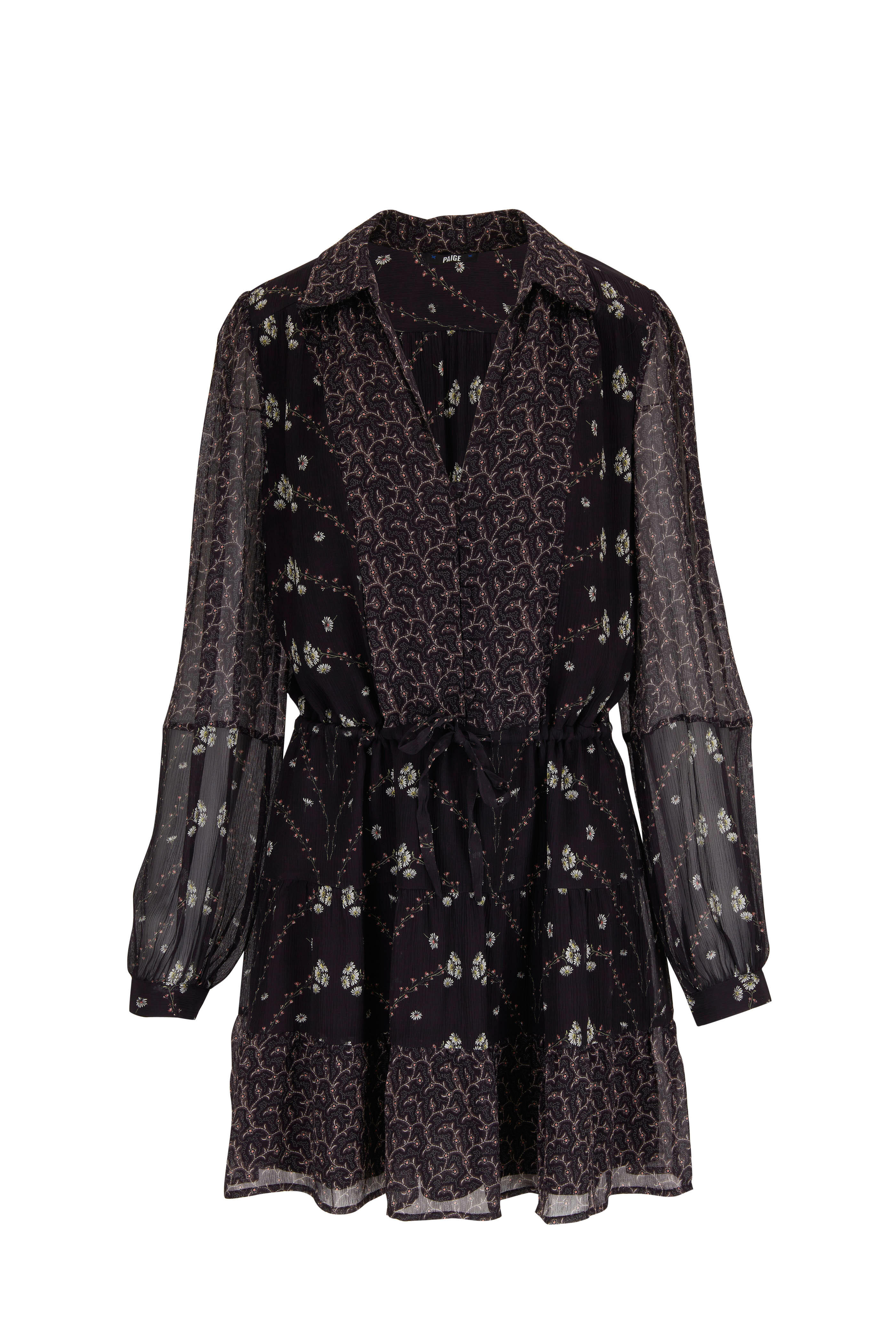 Paige - Osteria Patchwork Long Sleeve Mini Dress
