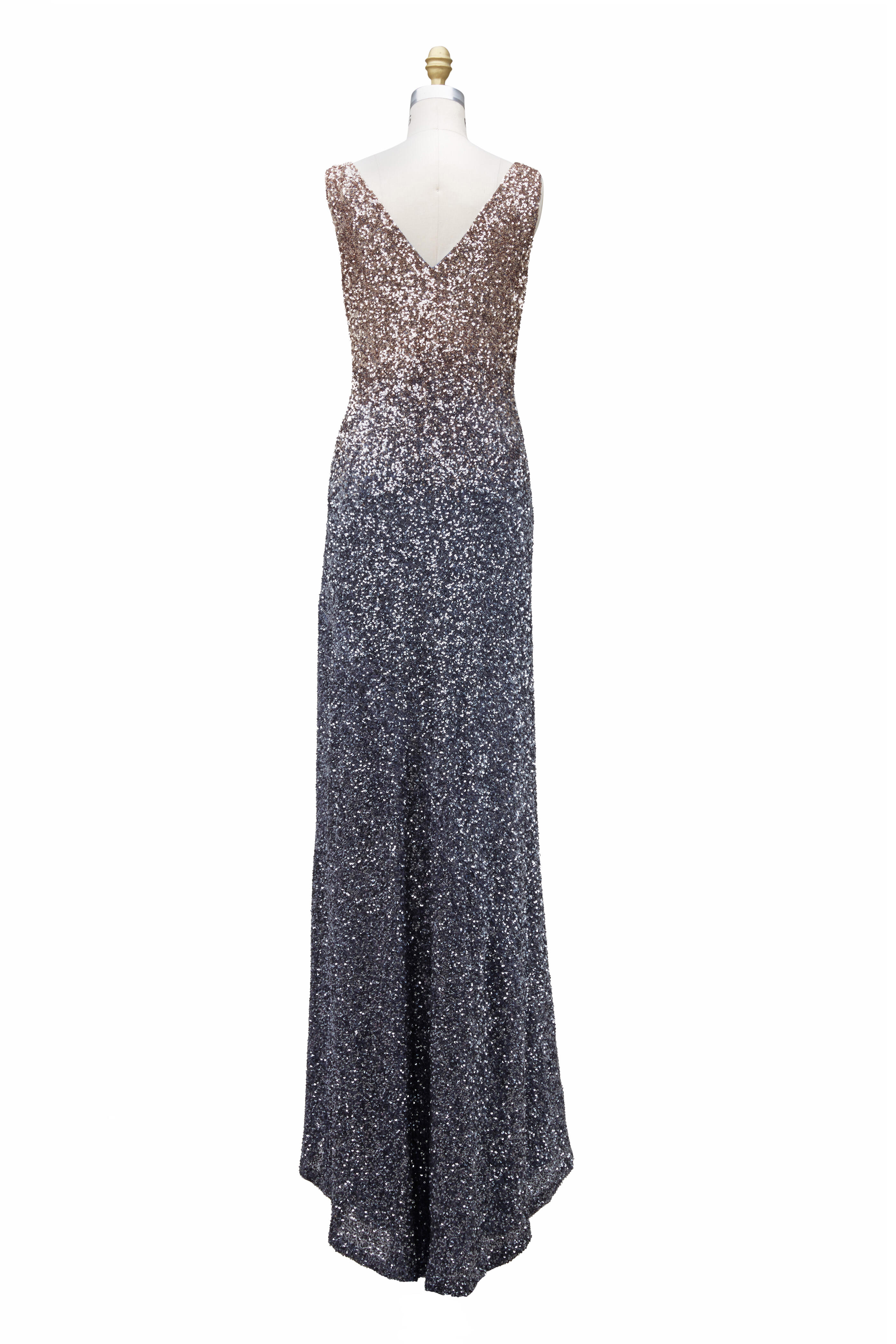 Pamella Roland - Beige & Silver Ombré Sequin Gown