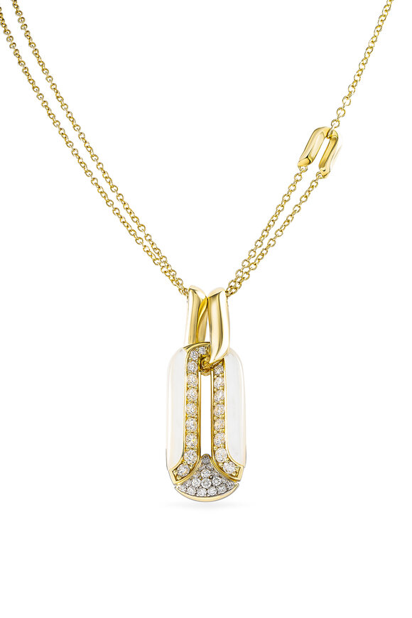 Miseno 18k Yellow Gold Diamond & Mother of Pearl Pendant