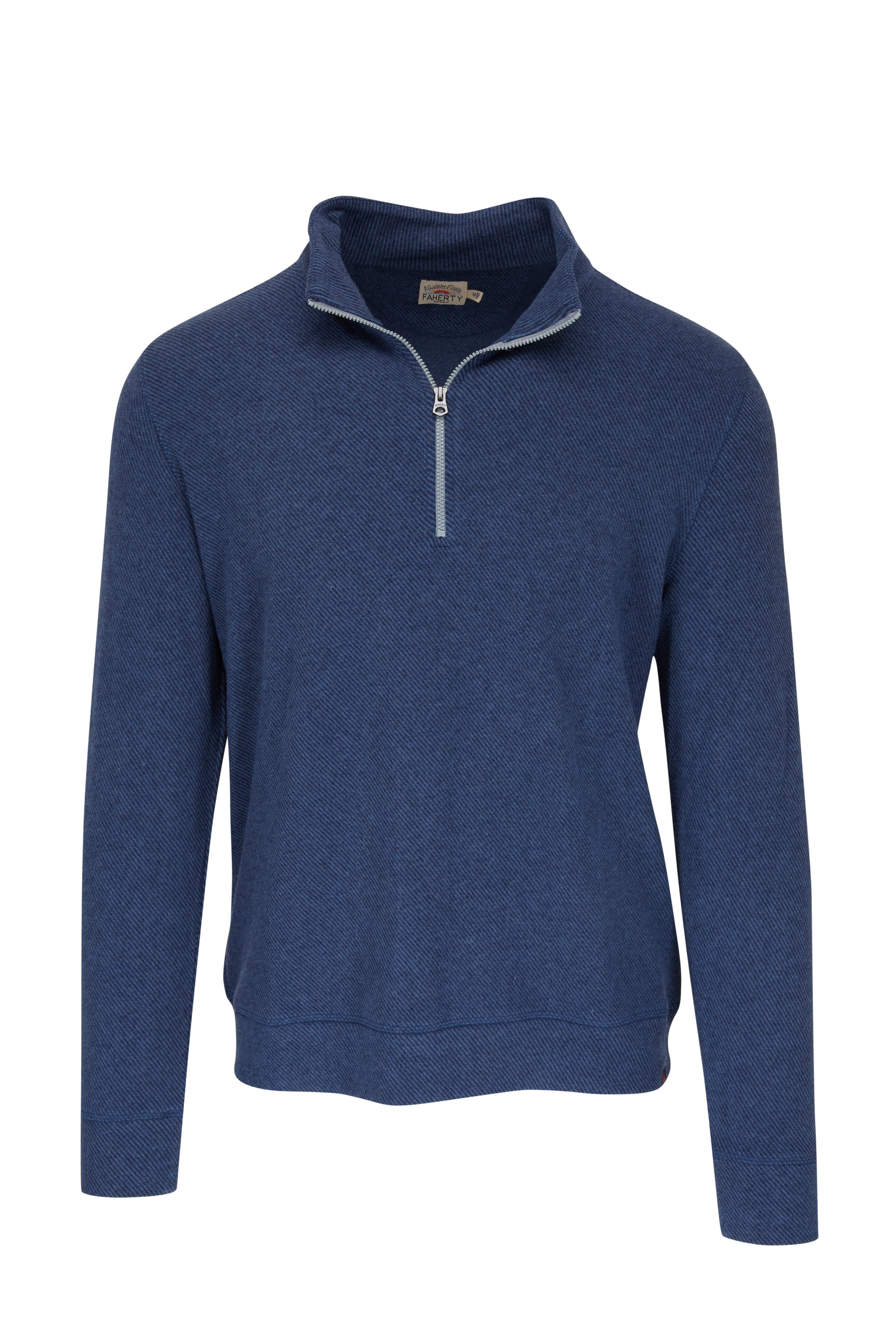 Faherty Brand Legend™ Riviera Blue Quarter Zip Pullover