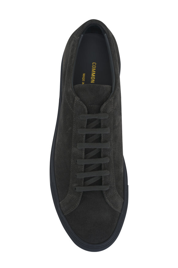 Common Projects - Achilles Charcoal Gray Suede Low Top Sneaker