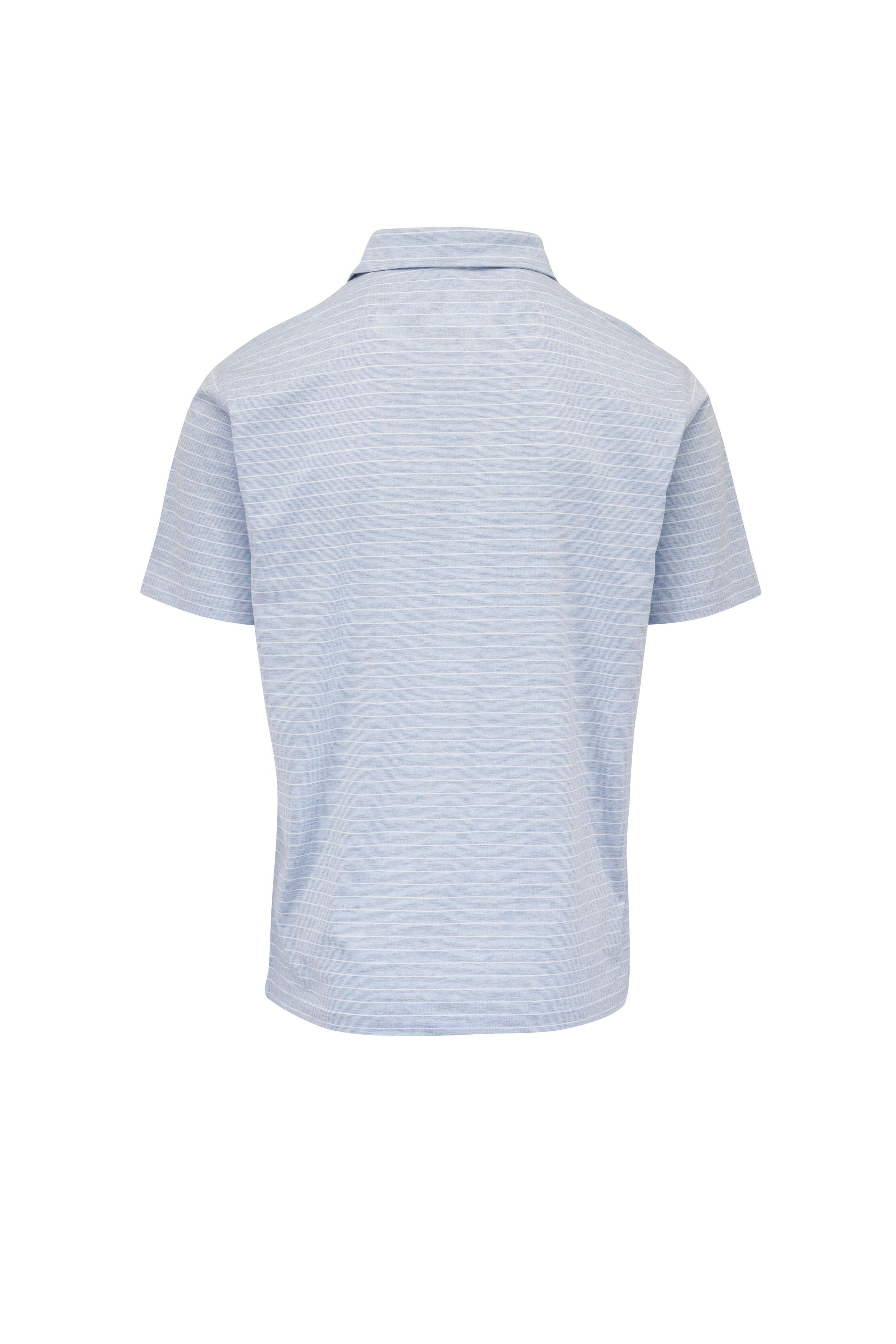 Peter Millar - Excursionist Flex Blue Frost Stripe Polo - view 2