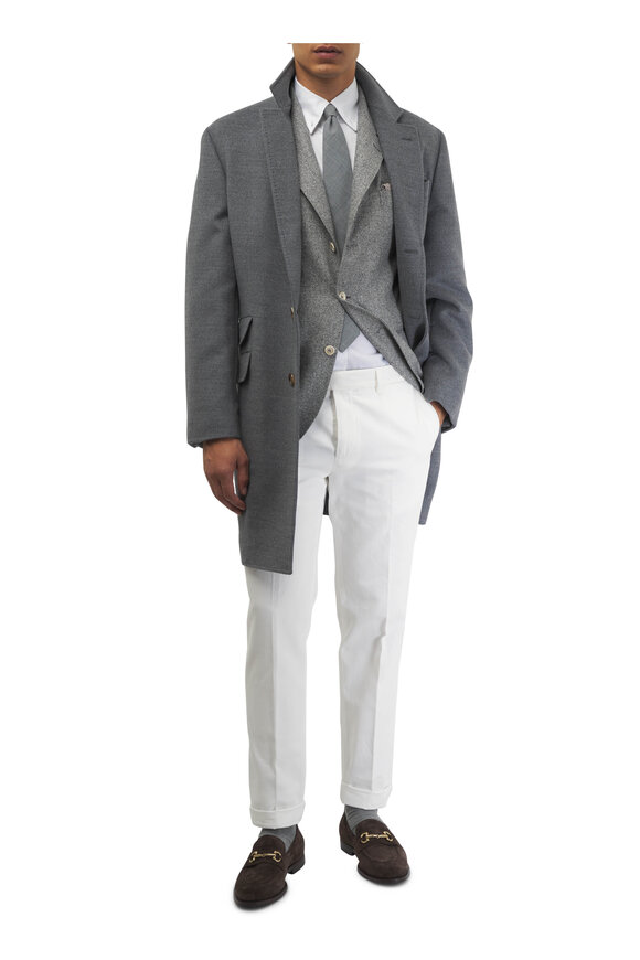 Brunello Cucinelli - Light Gray Wool Top Coat