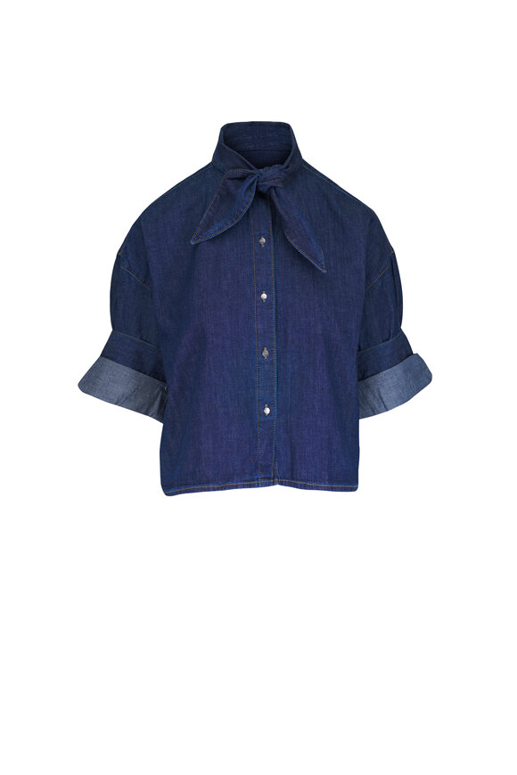 TWP Tie One On Denim Blouse