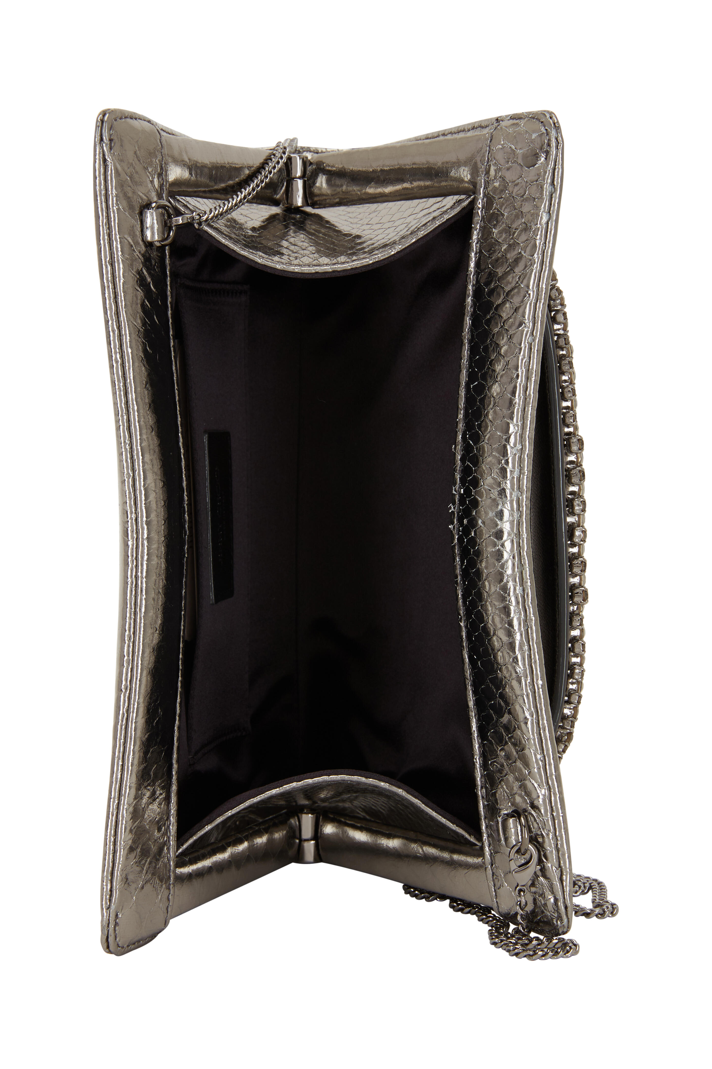 Jimmy Choo - Venus Silver Python Crystal Bracelet Clutch