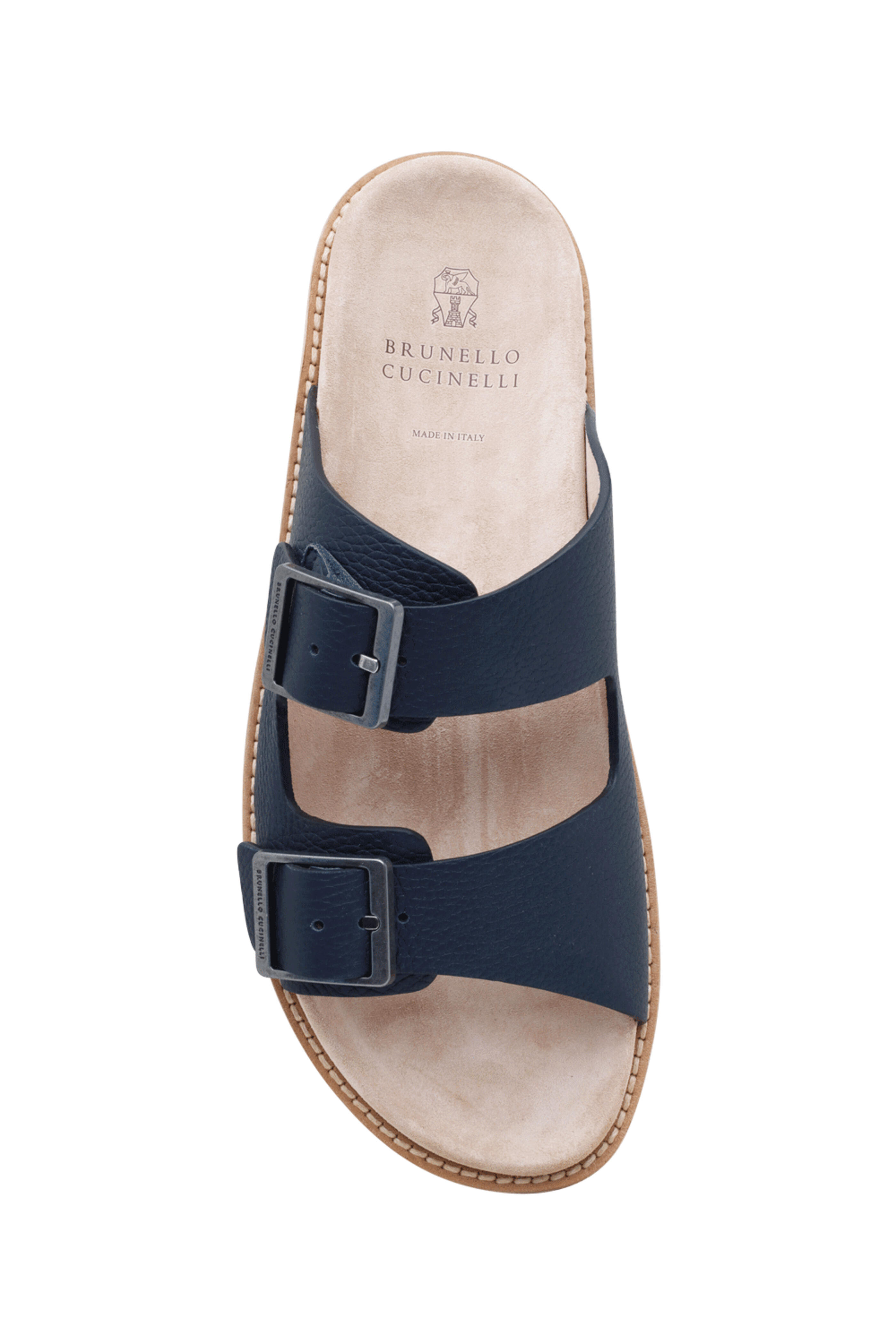 Brunello Cucinelli - Leather Buckle Sandal in Blue