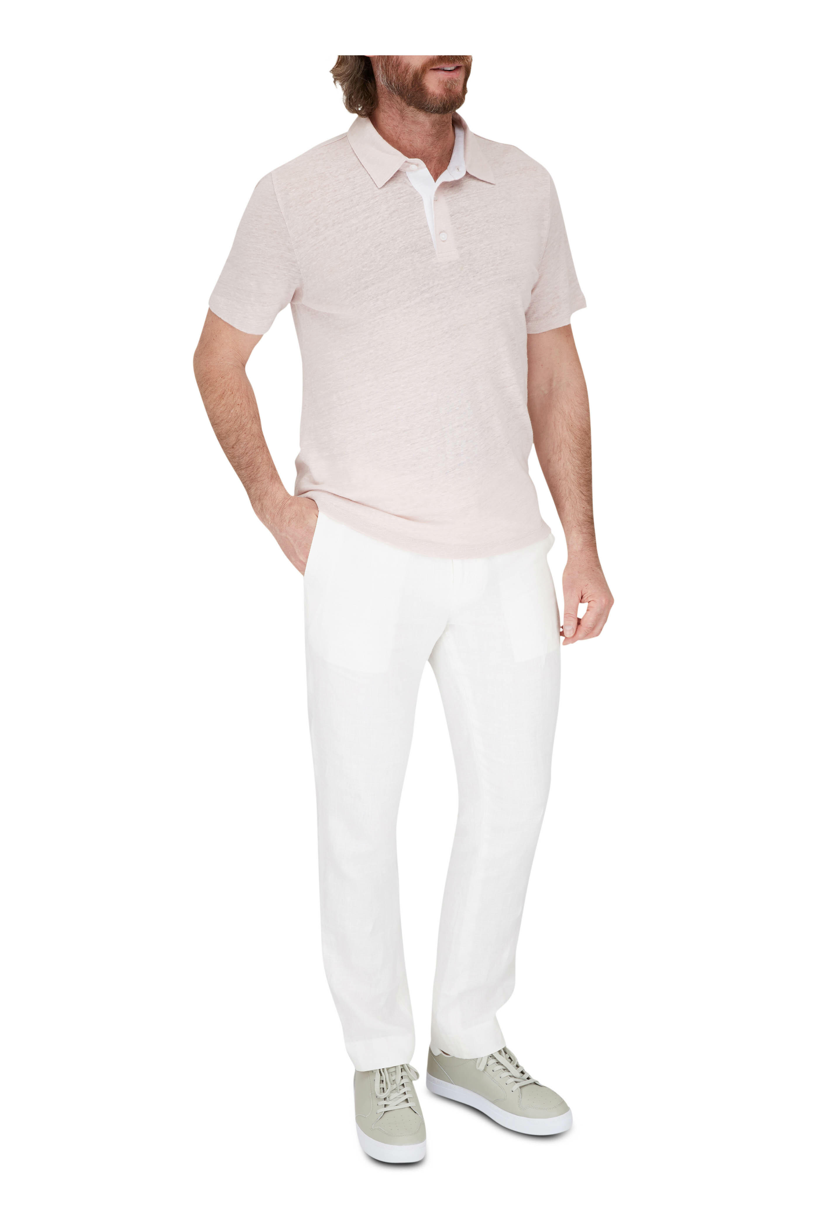 Vince - Rosewater Linen Polo | Mitchell Stores