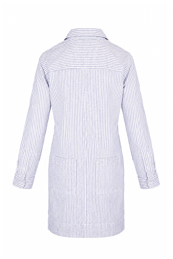 Frank & Eileen Ireland Navy & White Stripe Linen Utility Dress - view 2