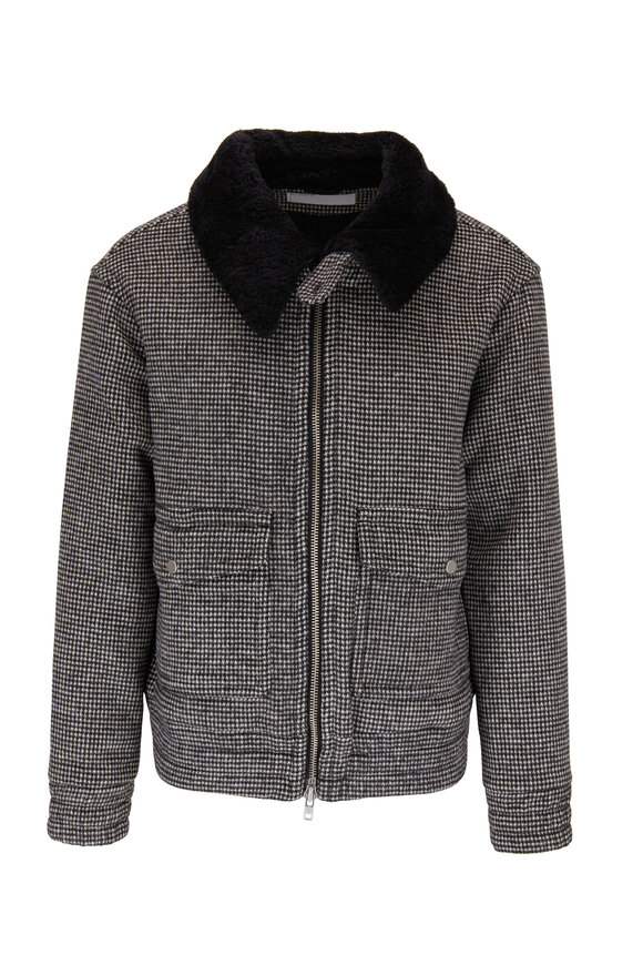 BLDWN - Acoma Black & White Check Fur Collar Jacket  