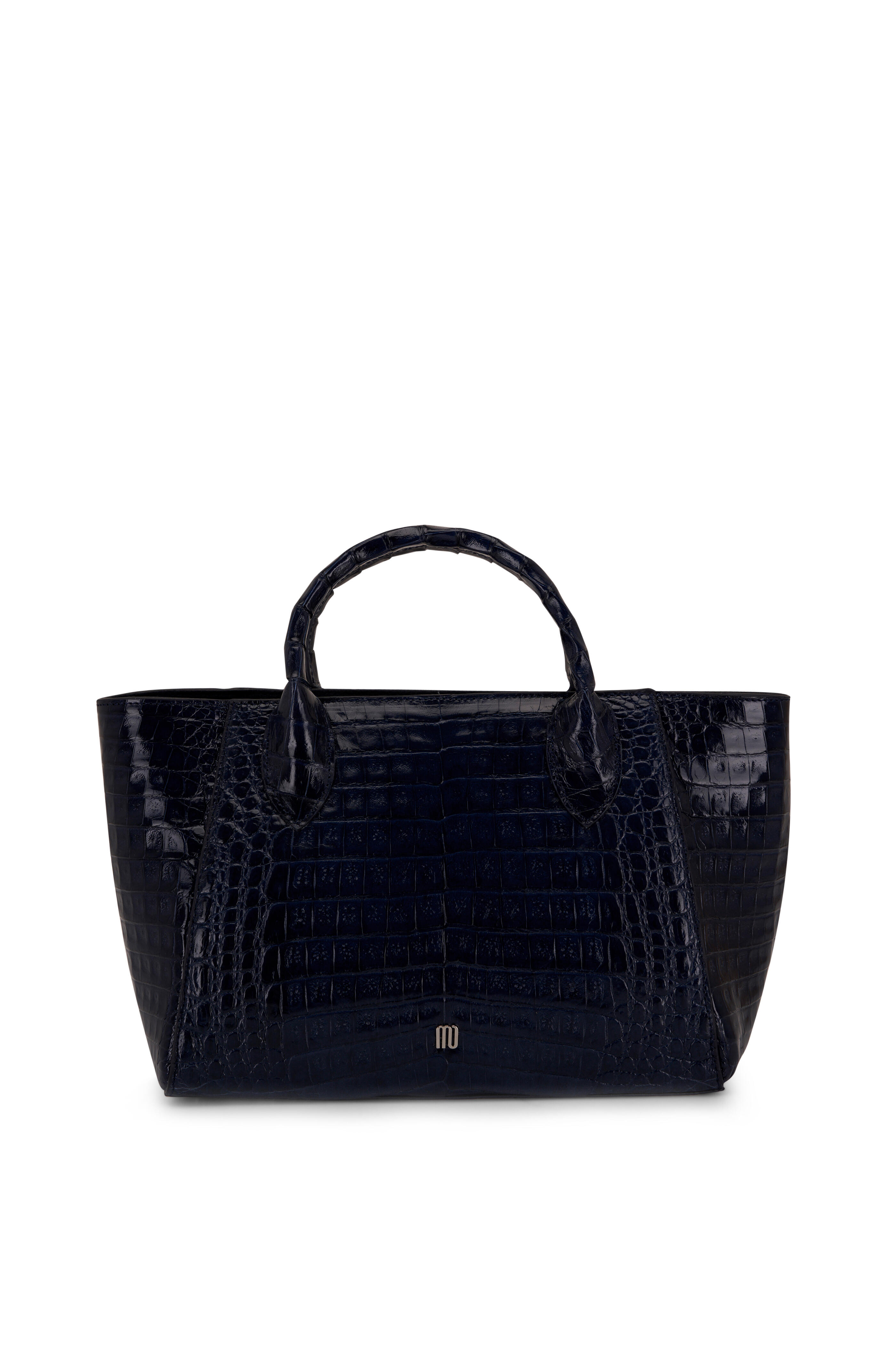 Maria Oliver - Virginia Navy Blue Shiny Leather Tote