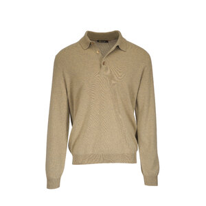 Loro Piana - Curry Cashmere Long Sleeve Polo | Mitchell Stores