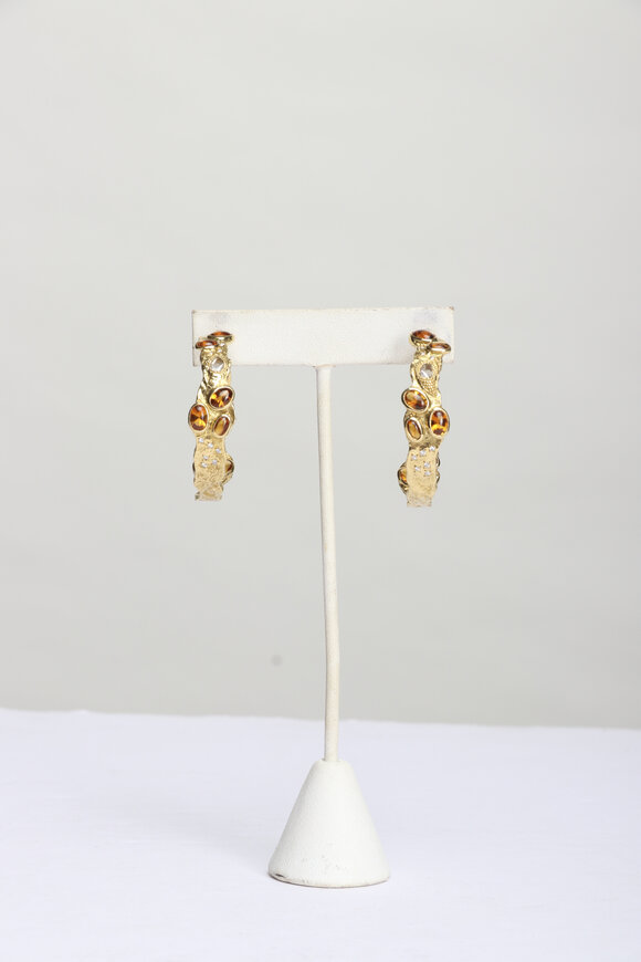 Coomi Serenity Spice Citrine & Diamond Hoop Earrings