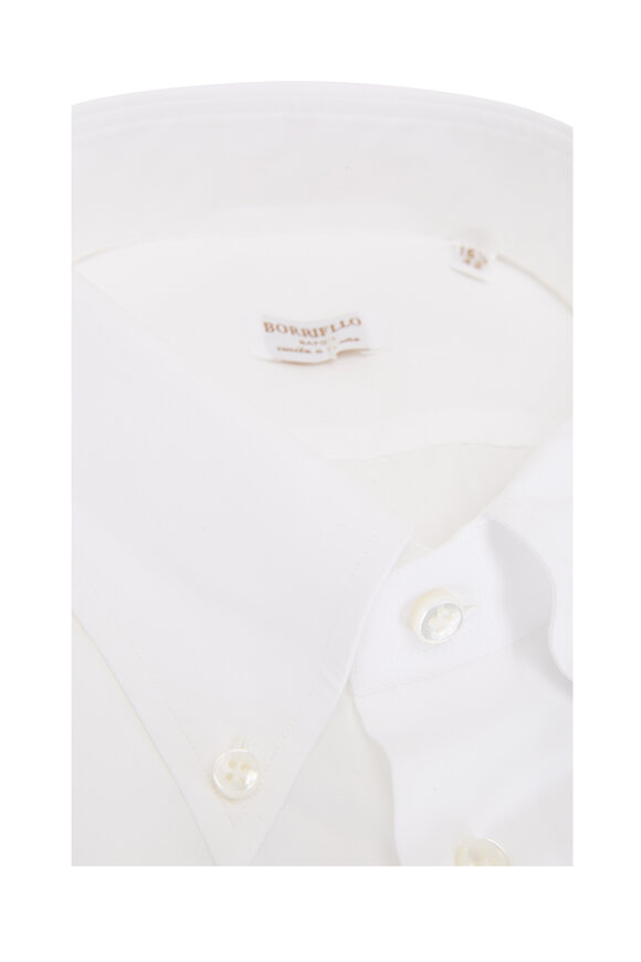 Borriello - Solid White Cotton Dress Shirt