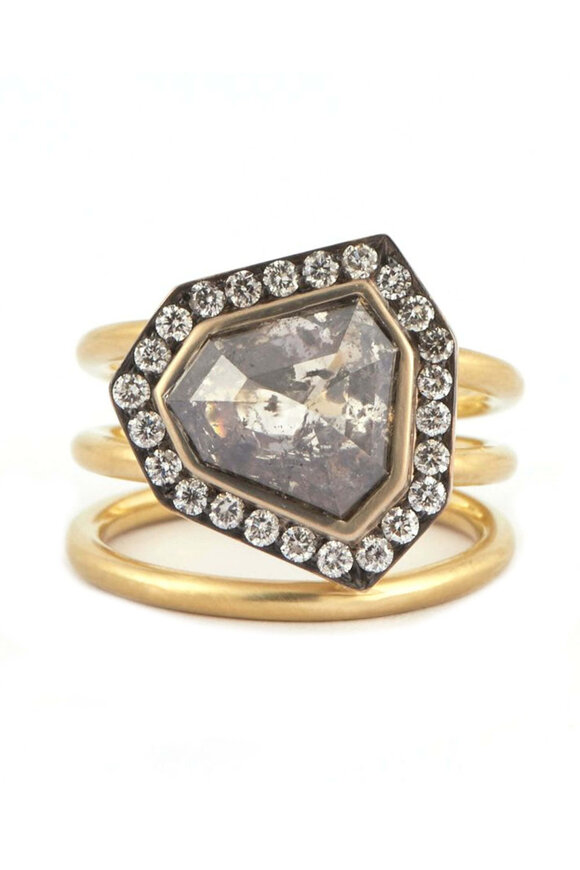 Sylva & Cie Diamond Spiral Ring - view 1