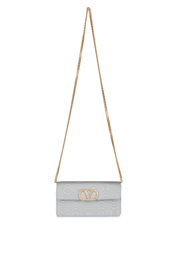 Valentino Garavani VLogo Signature Crystal Lagoon Chain Wallet - view 1