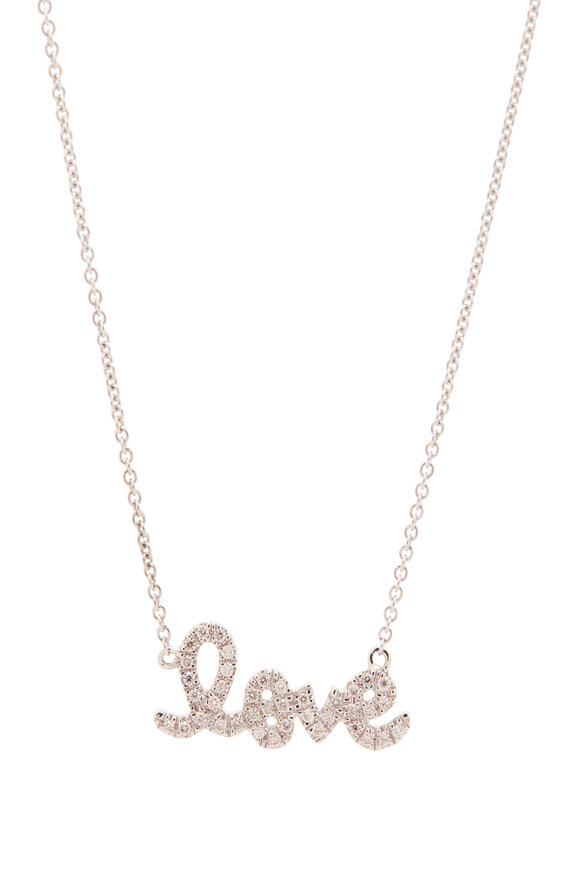 Sydney Evan - Diamond Script "Love" Necklace