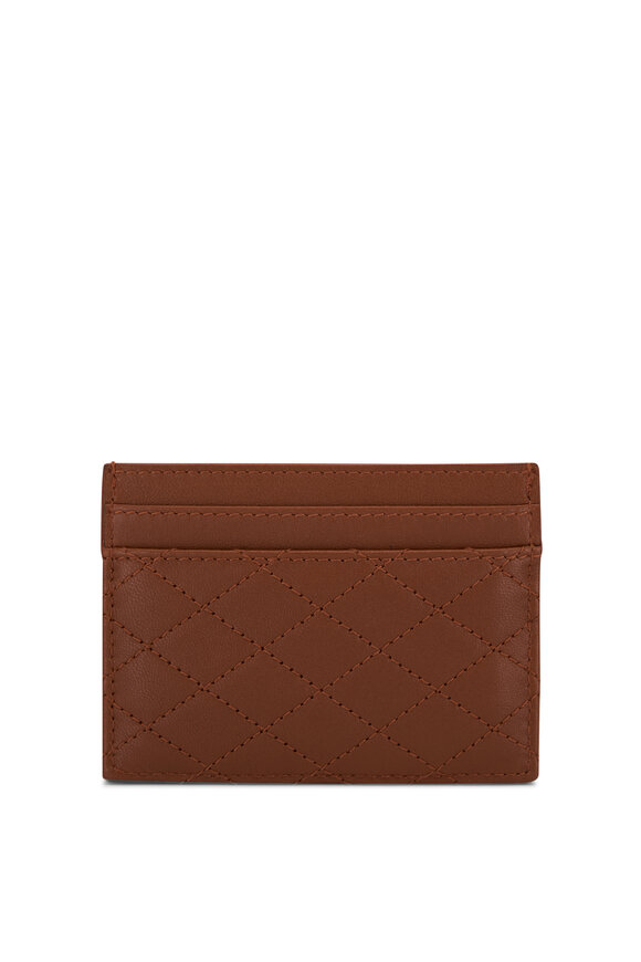 Saint Laurent - Ginger Brown Quilted Leather Card Case 