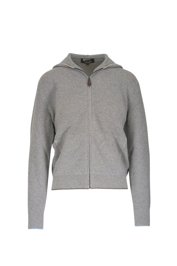 Loro Piana Varallo Baby Cashmere Hooded Bomber Sweater - view 1