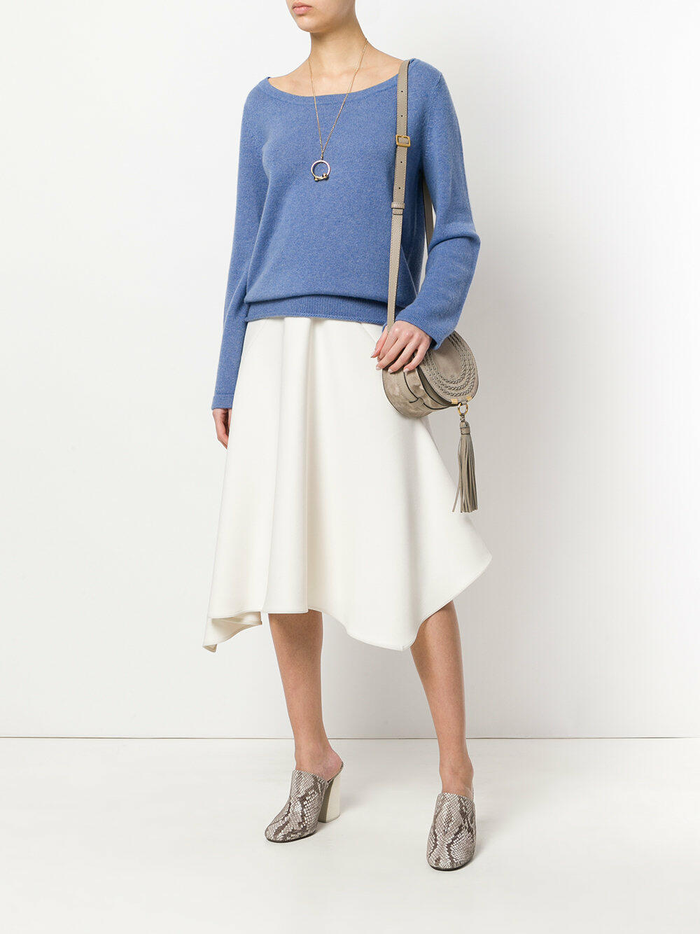 Chloé - Marcie Gray Suede Mini Saddle Crossbody