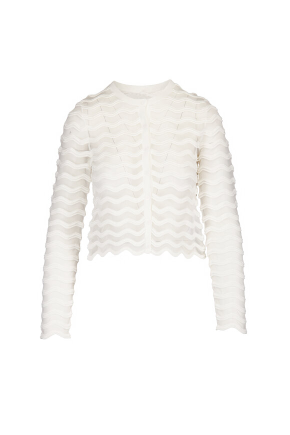 Simkhai Maxime Ivory Wavy Knit Cardigan - view 1