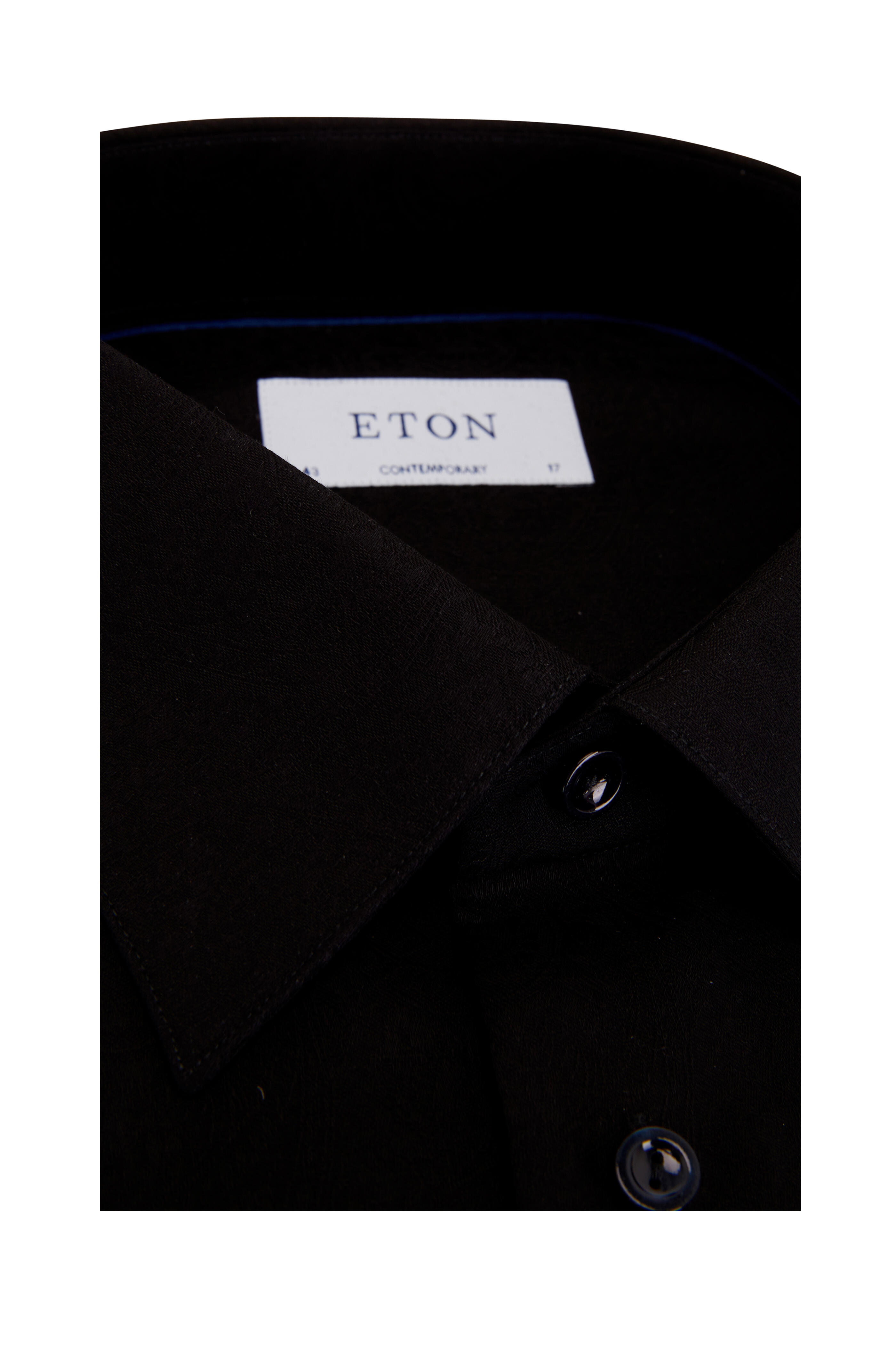 Eton Black Jaquard Paisley Print Dress Shirt Mitchell Stores