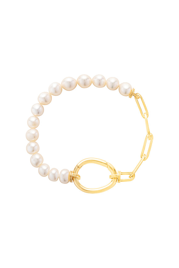 Mellerio 18k Yellow Gold Baroque Freshwater Pearl Bracelet