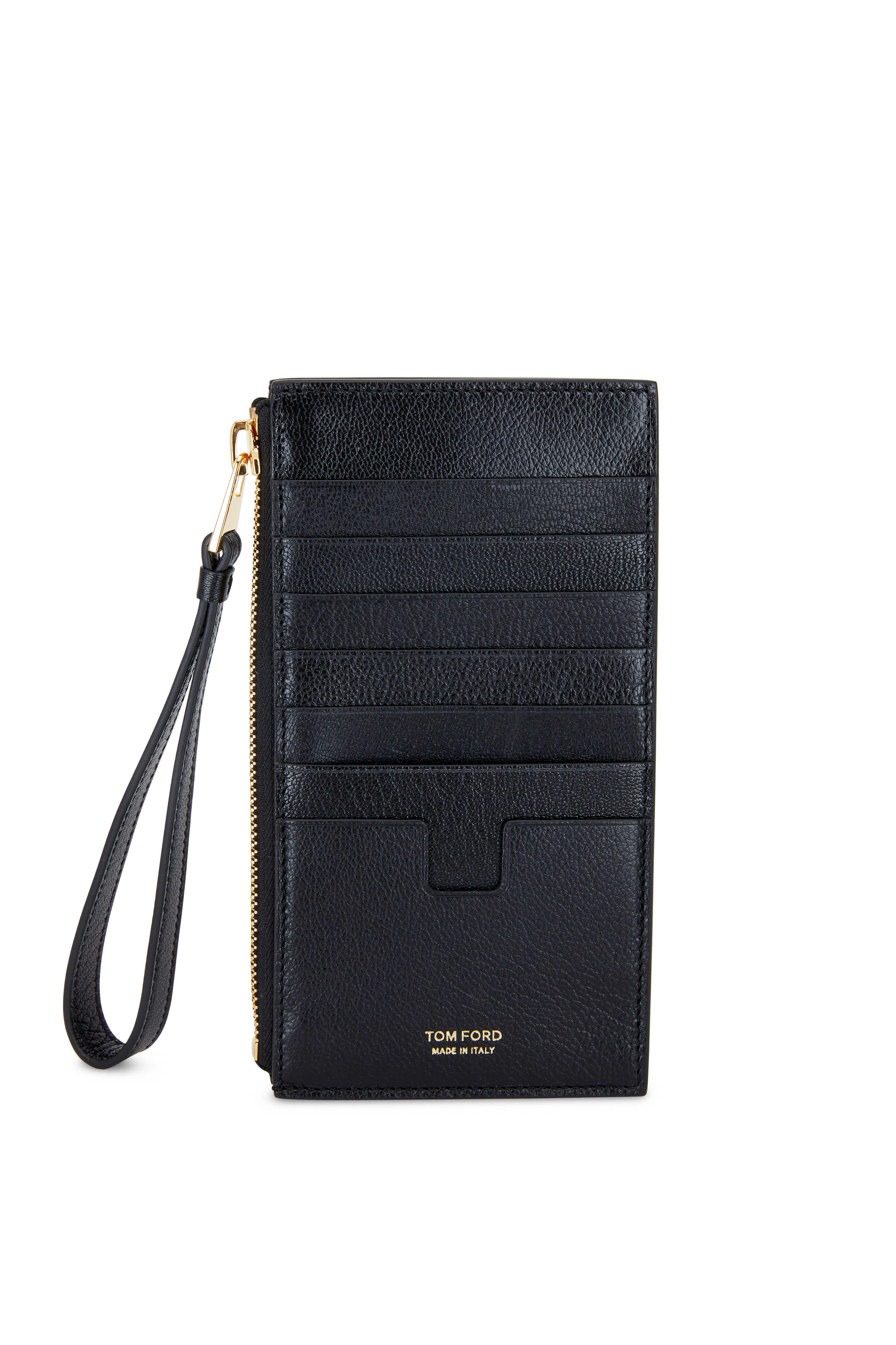 Tom Ford - TF Black Grained Leather Wristlet - view 2