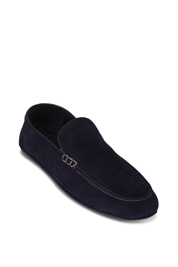 Di Bianco Navy Blue Suede Slipper