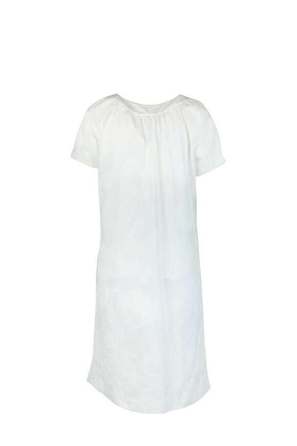 Kiton - White Floral Embroidered Dress 