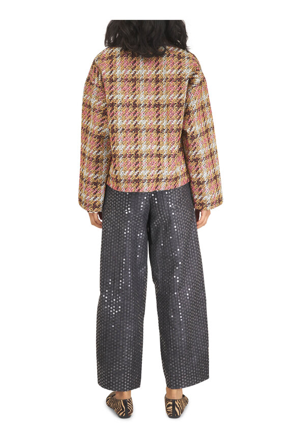 Odeeh Jet Black Sequins Serge Pant - view 3