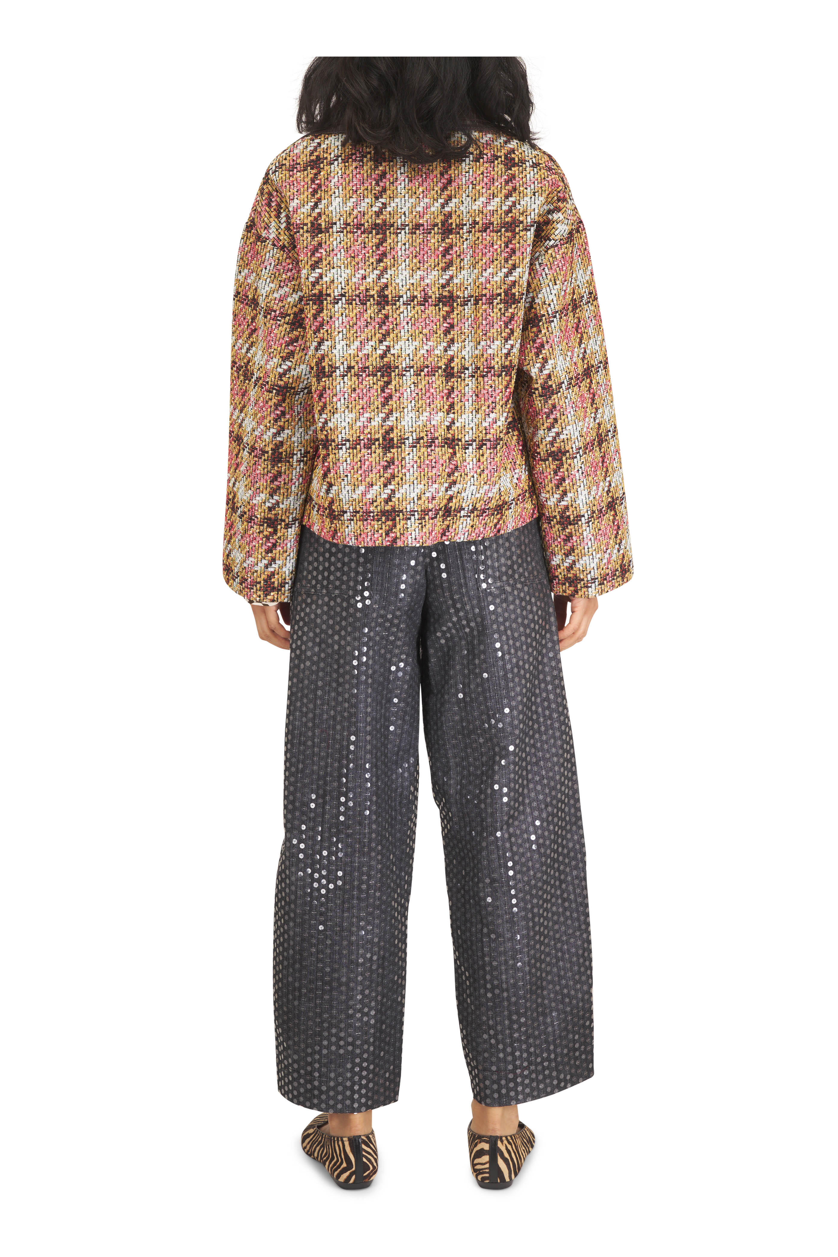 Odeeh - Jet Black Sequins Serge Pant - view 3