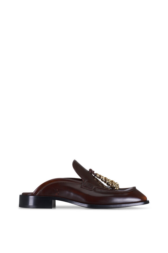 Loewe Edge Brown Leather Loafer Mule - view 3