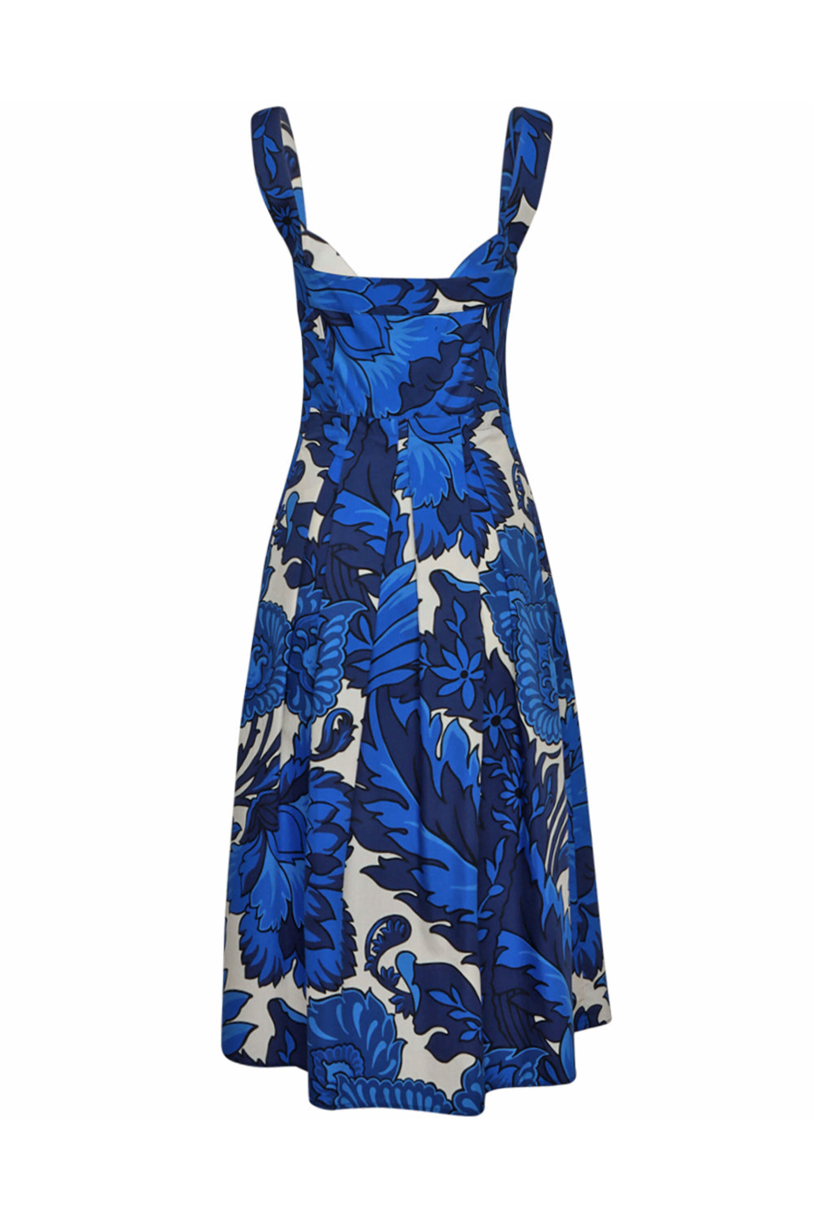 Etro - Blue Printed Bustier Midi Dress | Mitchell Stores