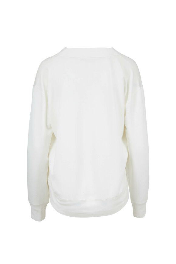 Rag & Bone - Flora White Modal V-Neck Sweater