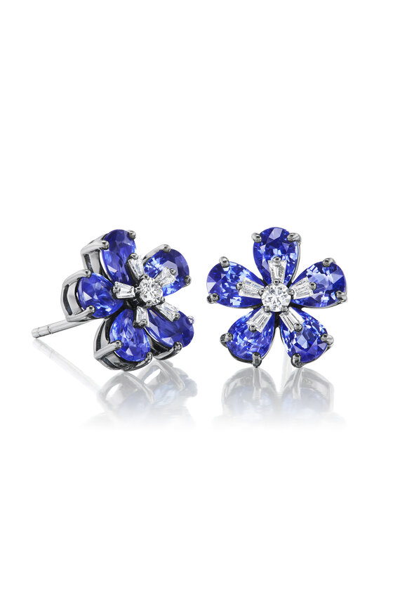 Nam Cho Sapphire Flower Studs