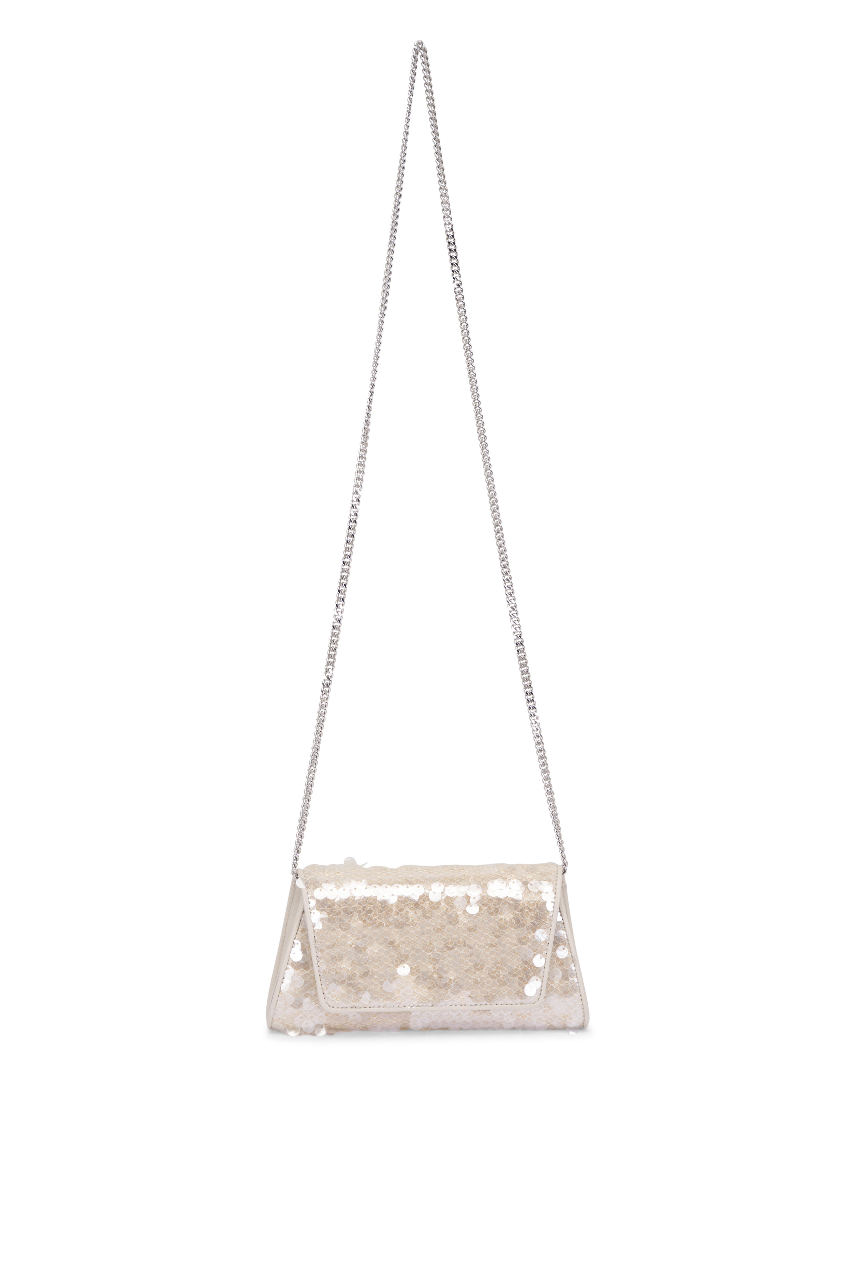 Akris - Mini Anouk Alabaster Paillette Trapezoid Clutch