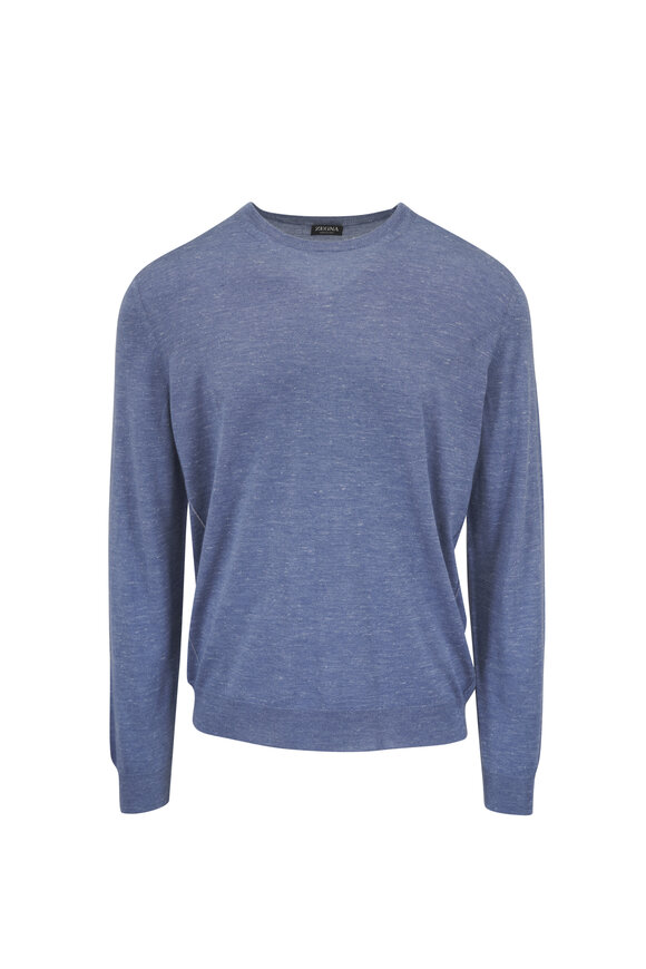 Zegna Lilac Melange Crewneck Sweater