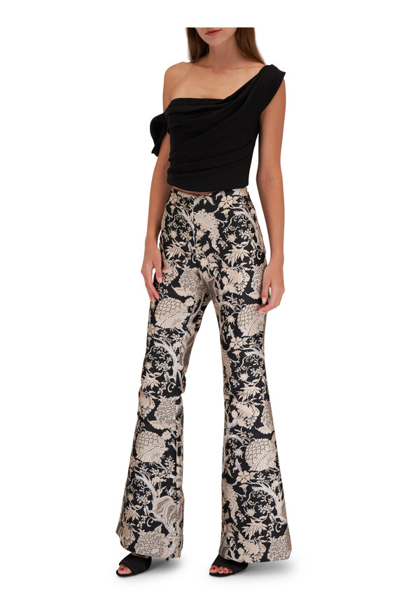 Carolina Herrera - Flared Floral Jacquard Pant 