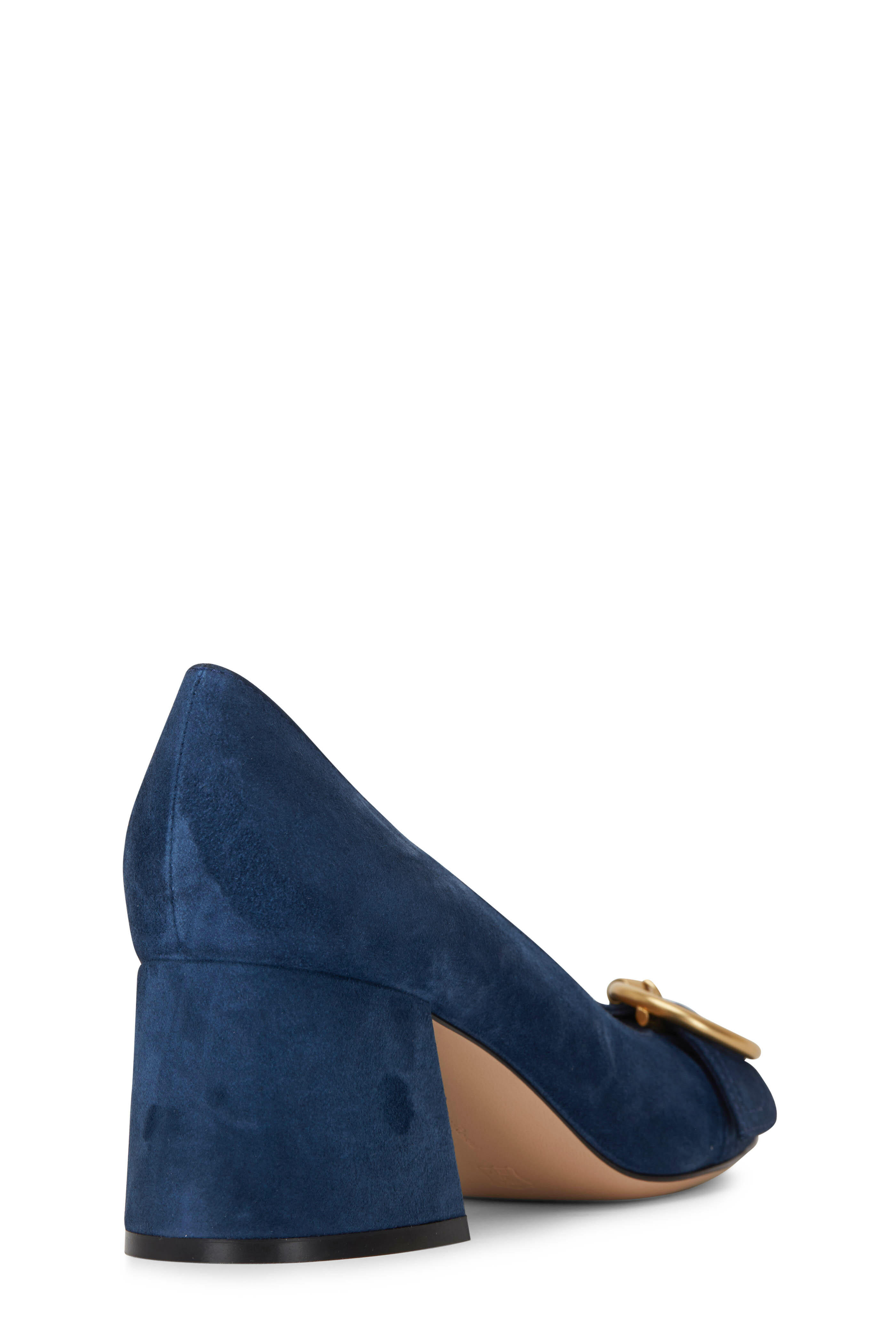 Gianvito Rossi - Pamela Midnight Suede Buckle Loafer, 60mm