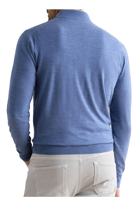 Peter Millar Excursionist Flex Storm Blue Quarter Zip Pullover - view 4