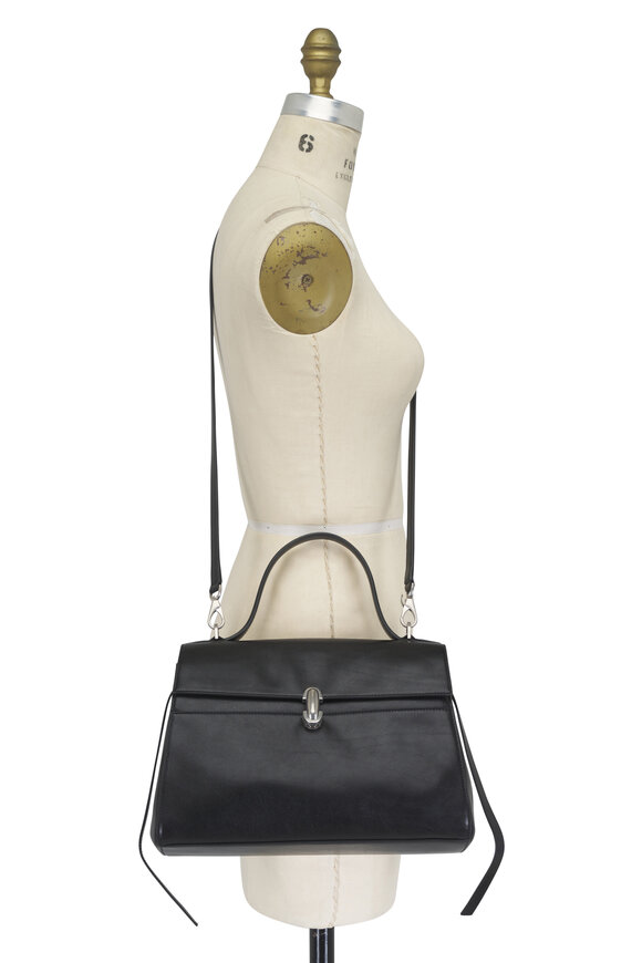 Savette Soft Symmetry Black Leather Top Handle Bag - view 5