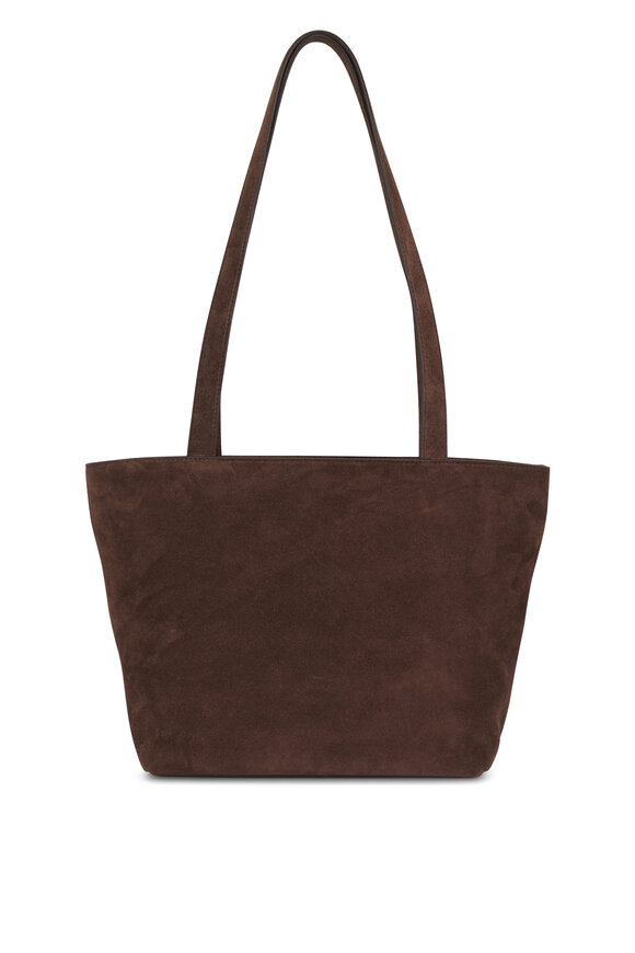 The Row Nano Parker Dark Brown Suede Zip Tote - view 2