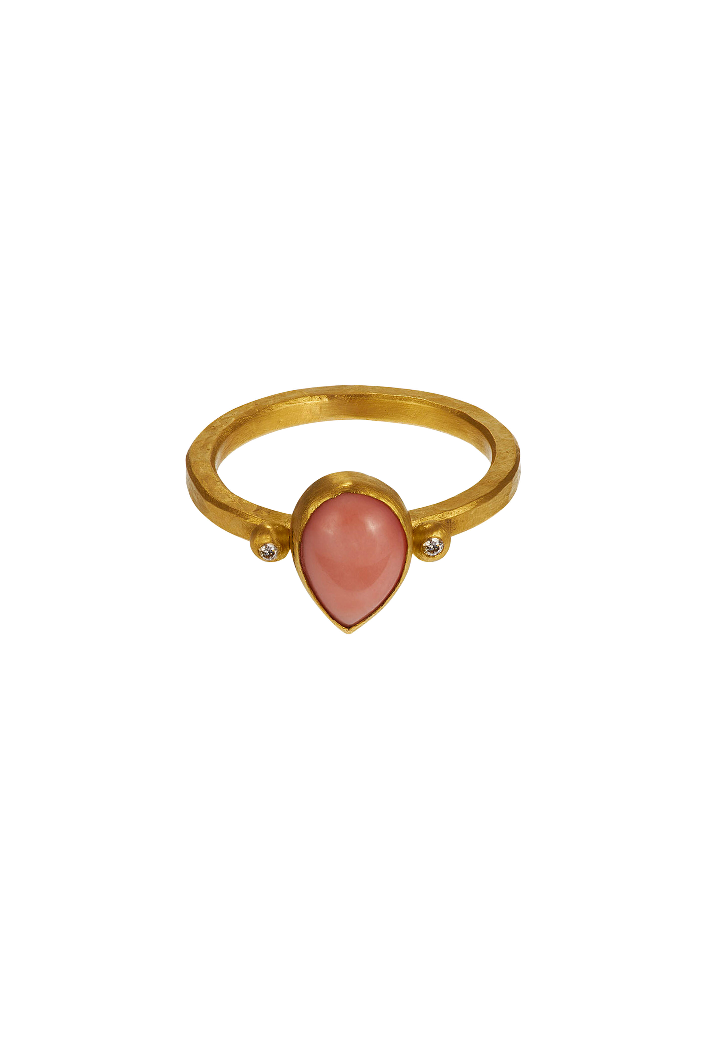 Yossi Harari - 24K Yellow Gold Reyna Pink Coral Ring