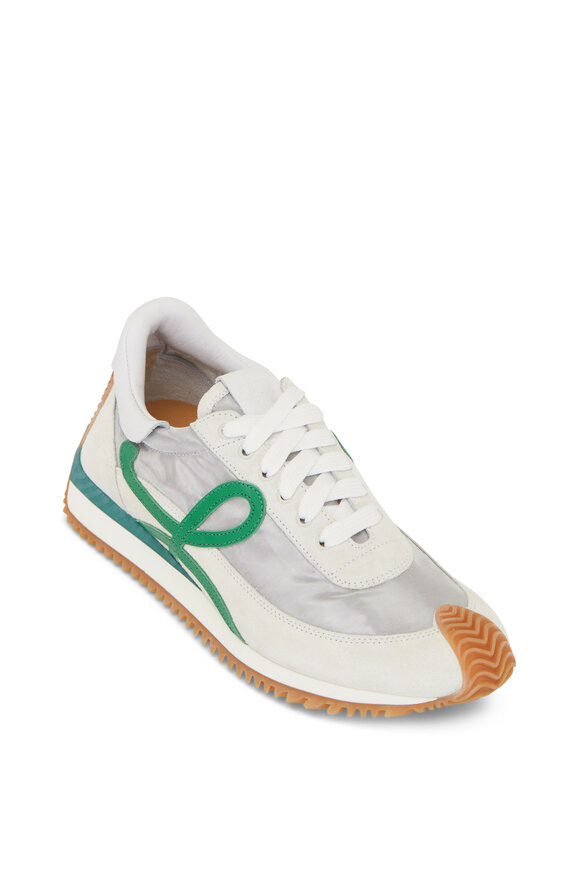 Loewe - Flow Runner Silver, White & Green Sneaker