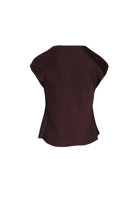 Vince Blackcherry Silk Cowl Neck Blouse - view 2