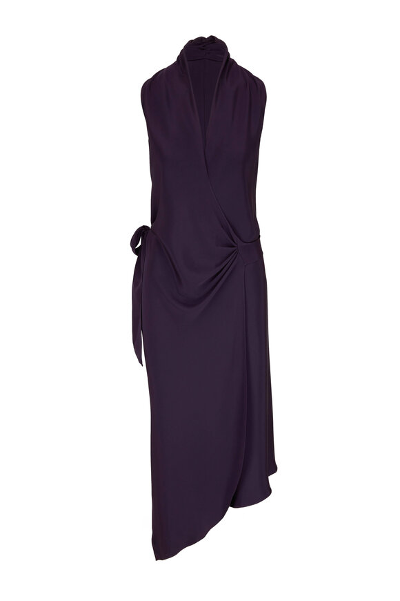 Peter Cohen Victor Purple Silk Wrap Dress